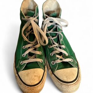 green platform high top converse